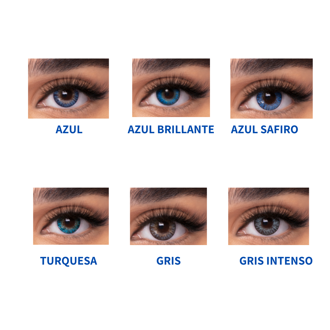 TIENDA COMPRAR LENTILLAS ONLINE ESPAÑA ECONÓMICAS BARATAS CALIDAD OPTICOS BELSO
LENTILLAS COLOR AZUL BRILLANTE SAFIRO TURQUESA GRIS INTENSO